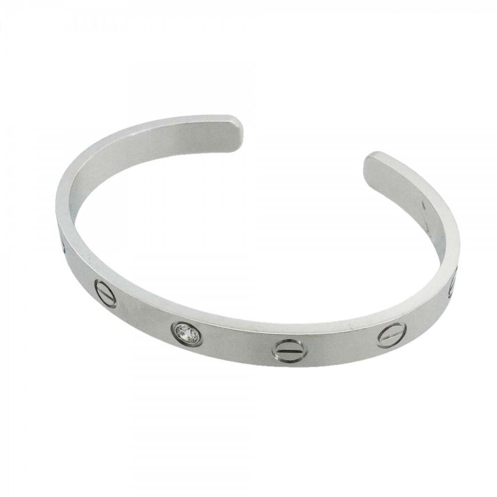 Cartier Love Bracelet Bangle 1PD 18KWG White Gold Diamond Ladies